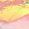 Taklamakan Desert topographic map, elevation, relief