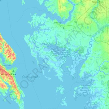 Dorchester County topographic map, elevation, relief