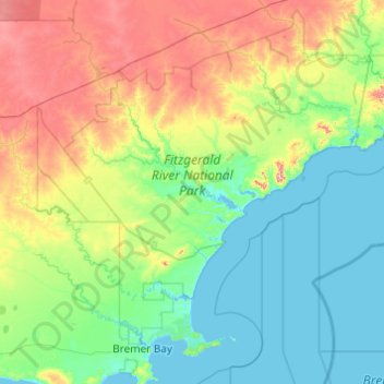 Fitzgerald National Park Map Fitzgerald River National Park Topographic Map, Elevation, Relief