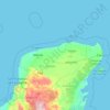 Yucatán topographic map, relief map, elevations map