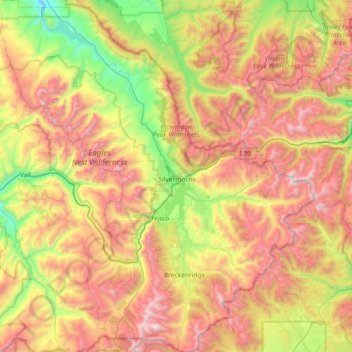 Summit County topographic map, elevation, relief