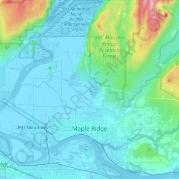 Elevation Of Maple Ridge Bc Maple Ridge Topographic Map, Elevation, Relief