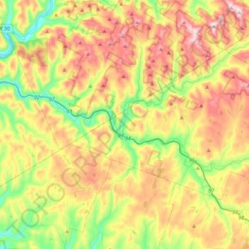 Sullivan County topographic map, elevation, relief