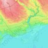 Toronto topographic map, relief map, elevations map