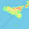 Sicilia topographic map, elevation, relief