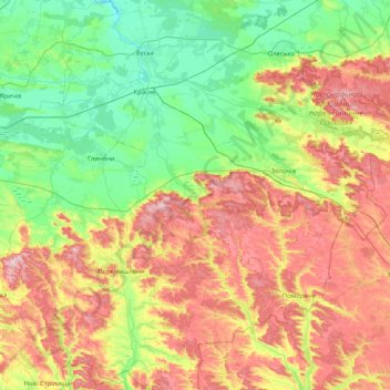 Zolochivskyi District topographic map, elevation, relief