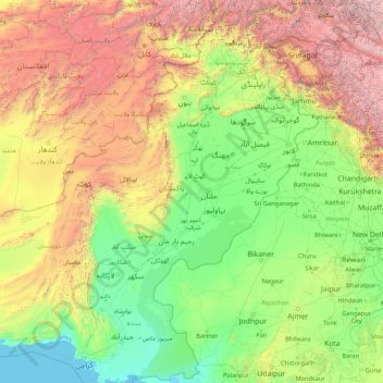 Topographic Map Of Rajasthan Indus Topographic Map, Elevation, Relief