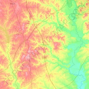 Leon County topographic map, elevation, relief