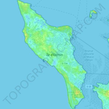 Ile D Oleron Topographic Map Elevation Relief