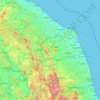 Marche topographic map, elevation, relief