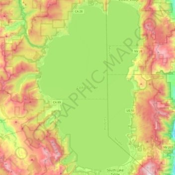 Lake Tahoe Elevation Map Lake Tahoe Topographic Map, Elevation, Relief