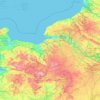 Normandy topographic map, elevation, relief