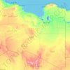 Libya topographic map, elevation, relief