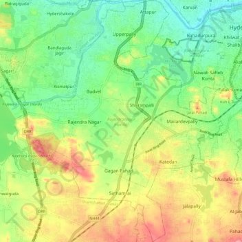 Rajendra Nagar Hyderabad Map Rajendranagar Mandal Topographic Map, Elevation, Relief