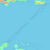 Dutch Caribbean topographic map, elevation, relief