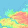 Plouguerneau topographic map, relief map, elevations map