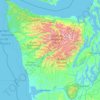 Olympic Peninsula topographic map, elevation, relief