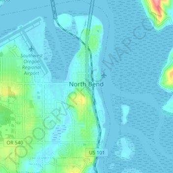 Bend Oregon Elevation Map North Bend Topographic Map, Elevation, Relief