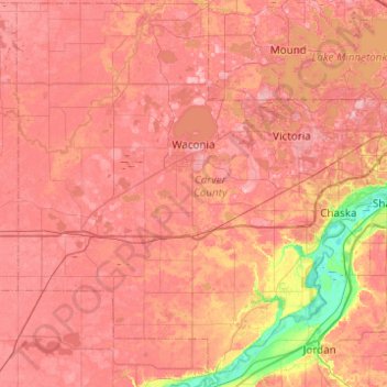 Carver County Topographic Map Elevation Relief