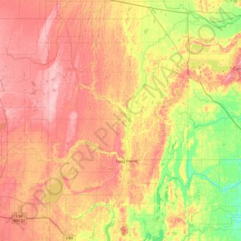 Todd County topographic map, elevation, relief