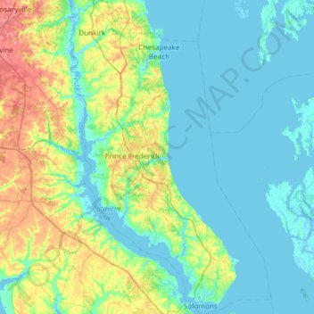Calvert County Topo Maps Calvert County Topographic Map, Elevation, Relief