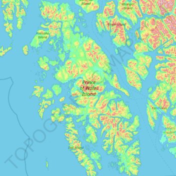 Prince Wales Island Alaska Map Prince Of Wales Island Topographic Map, Elevation, Relief