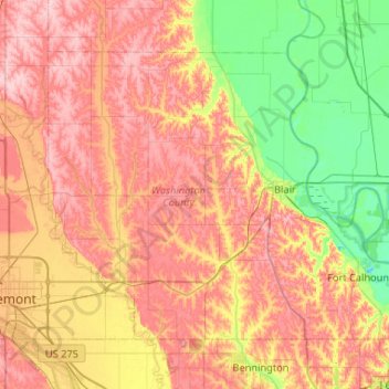 Washington County Topographic Map Washington County Topographic Map, Elevation, Relief