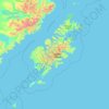 Kodiak Island topographic map, elevation, relief