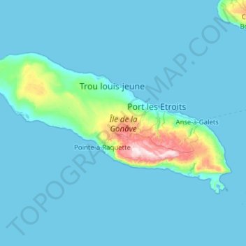 La Gonave Haiti Map Gonâve Island Topographic Map, Elevation, Relief