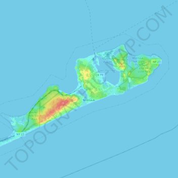 Montauk On A Map Montauk Topographic Map, Elevation, Relief