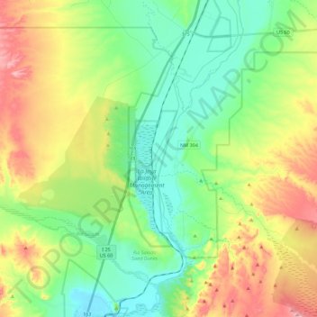 Rio Grande Topographic Map Elevation Relief