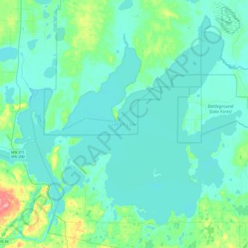 Leech Lake Topographic Map Leech Lake Topographic Map, Elevation, Relief