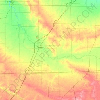 Livingston County topographic map, elevation, relief