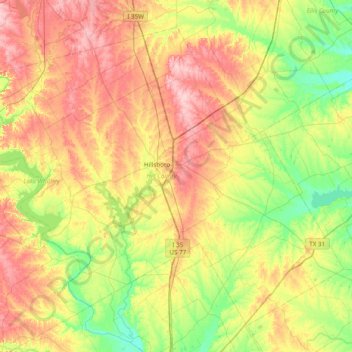 Hill County topographic map, elevation, relief