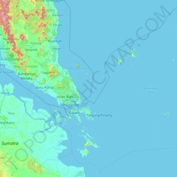  Riau  Islands  topographic map  elevation relief