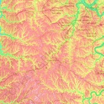 elevation topographic map of washington state