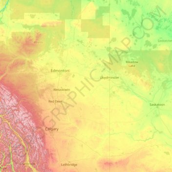 Topographic Map Of Saskatchewan North Saskatchewan River Topographic Map, Elevation, Relief Topographic Map Of Saskatchewan North Saskatchewan River Topographic Map, Elevation, Relief