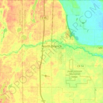 North Branch Mn Map North Branch Topographic Map, Elevation, Relief