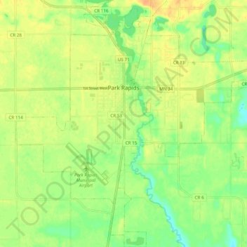 Park Rapids Mn Map Park Rapids Topographic Map, Elevation, Relief