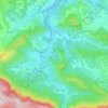 Quillan topographic map, relief, elevation