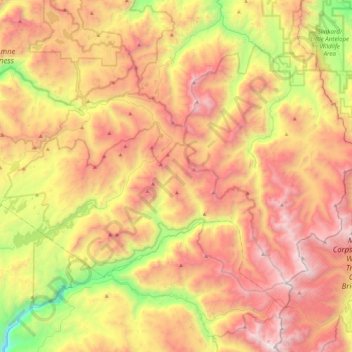 Carson Iceberg Wilderness Map Carson-Iceberg Wilderness Topographic Map, Elevation, Relief