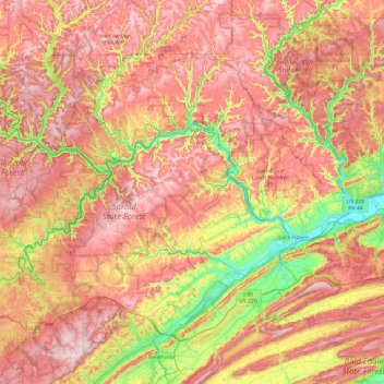 Clinton County topographic map, elevation, relief