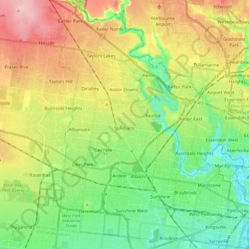 City Of Brimbank Map City Of Brimbank Topographic Map, Elevation, Relief