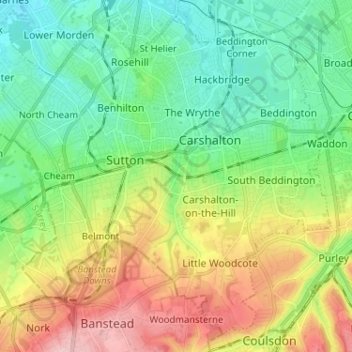 Contour Map Of London London Topographic Map, Elevation, Relief