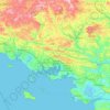 Morbihan topographic map, relief map, elevations map