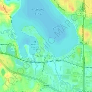 Hennepin County Topographic Map Medicine Lake Topographic Map, Elevation, Relief