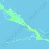 Great Exuma Island topographic map, elevation, relief