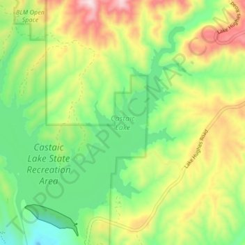 Castaic Lake topographic map, elevation, relief