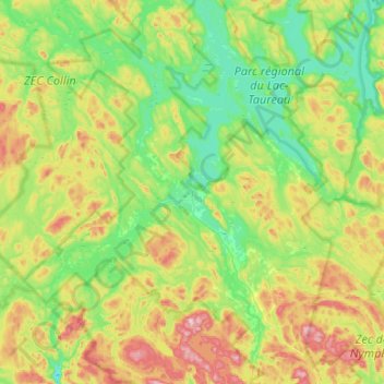 Saint Michel Des Saints Topographic Map Relief Map Elevations Map