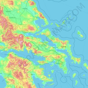 Map Of Central Greece Central Greece Topographic Map, Elevation, Relief